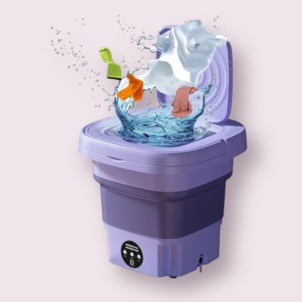 NewHome Portable Foldable Washing Machine w/ 3 Modes & Detachable Drain Basket